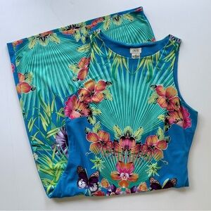 Cache Stretch Tropical Sleeveless Multicolor Sheath Dress Size S